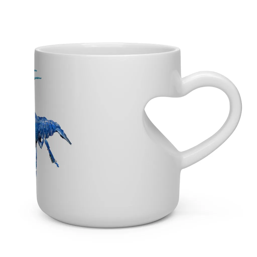 Blue Crawfish Heart Shape Mug