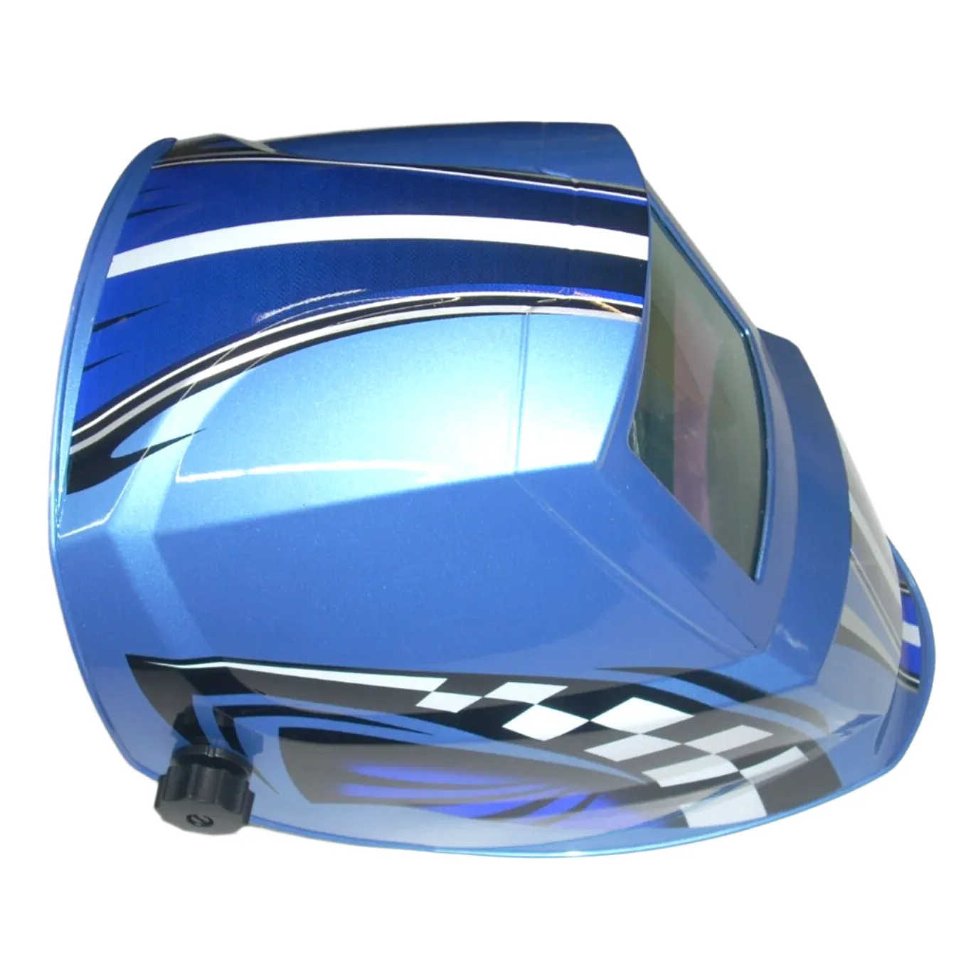 Blue Racing Welding Helmet Auto Darkening Adj Shade 9-13 Solar w 2 Extra Lenses