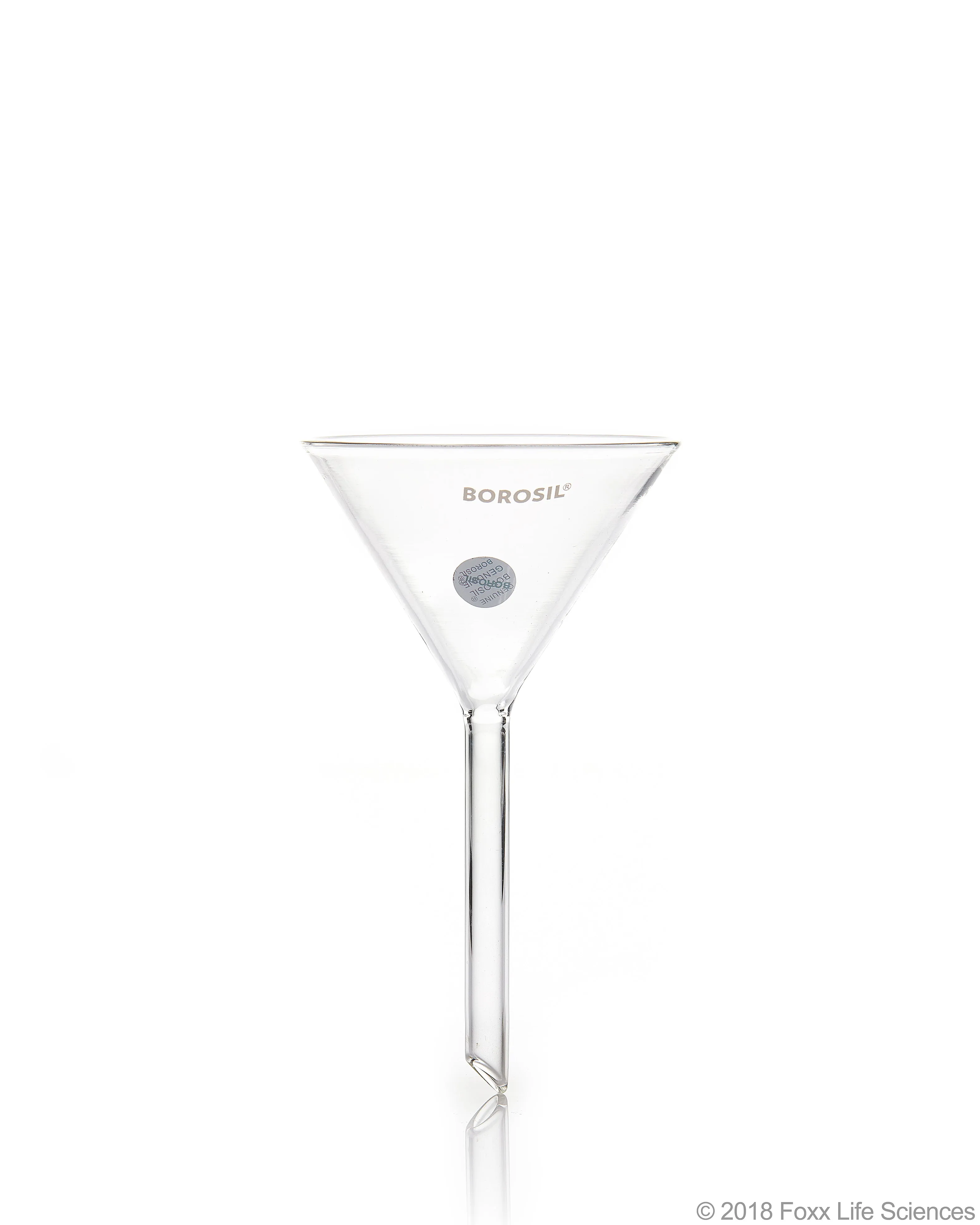 Borosil® Funnels, Short Stem, Plain, 60 deg 75 MM, ISO 4798, 3.3 Borosilicate glass 20/CS