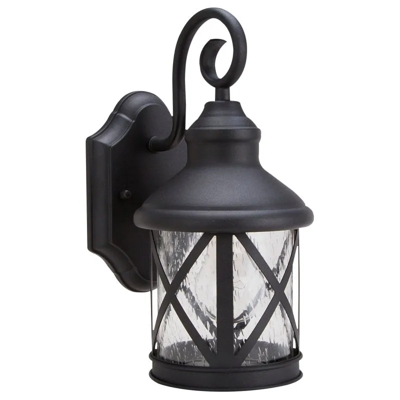 Boston Harbor LT-H01 Single Light Outdoor Wall Lantern, 120 V, 60 W, A19 or CFL Lamp, Steel Fixture, Black Fixture :EA: QUANTITY: 1