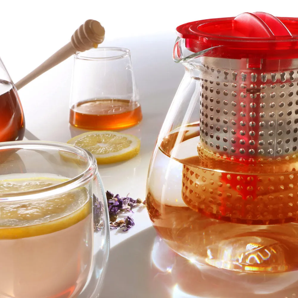 Brew-Stop Glass Teapot for Loose Leaf Tea 1L