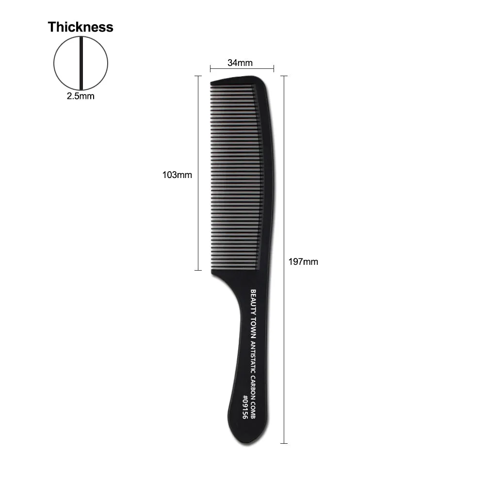 CARBON CLIPPER COMB (192 X 34 X 2.5 MM)