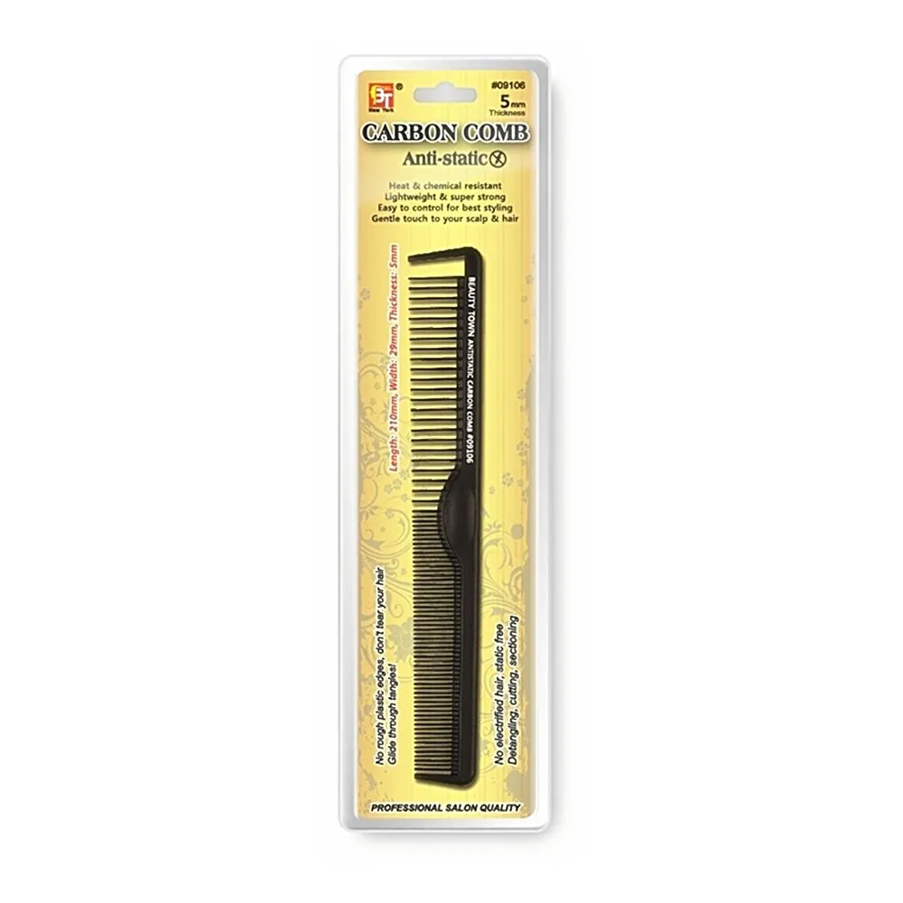 CARBON HOOK WIDE TEETH STYLING COMB (210 X 29 X 5 MM)