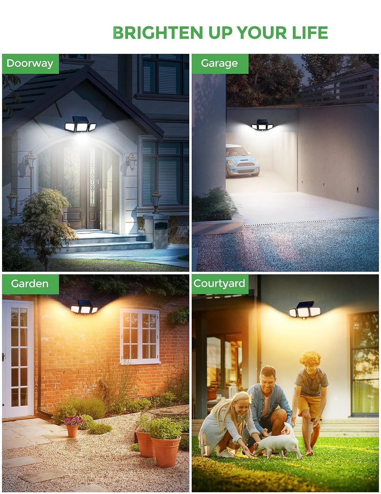 CD305 304 LED Solar Lights Outdoor 2 Pack