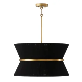 Cecilia 8-Light Pendant in Black Rope and Patinaed Brass