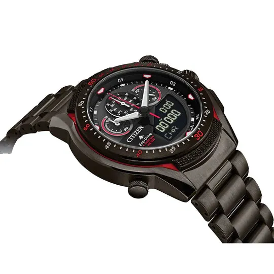 Citizen Eco-Drive Promaster SST Chronograph Black Red