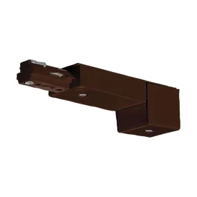 Conduit Live End Connector for Track Lighting Brown Finish