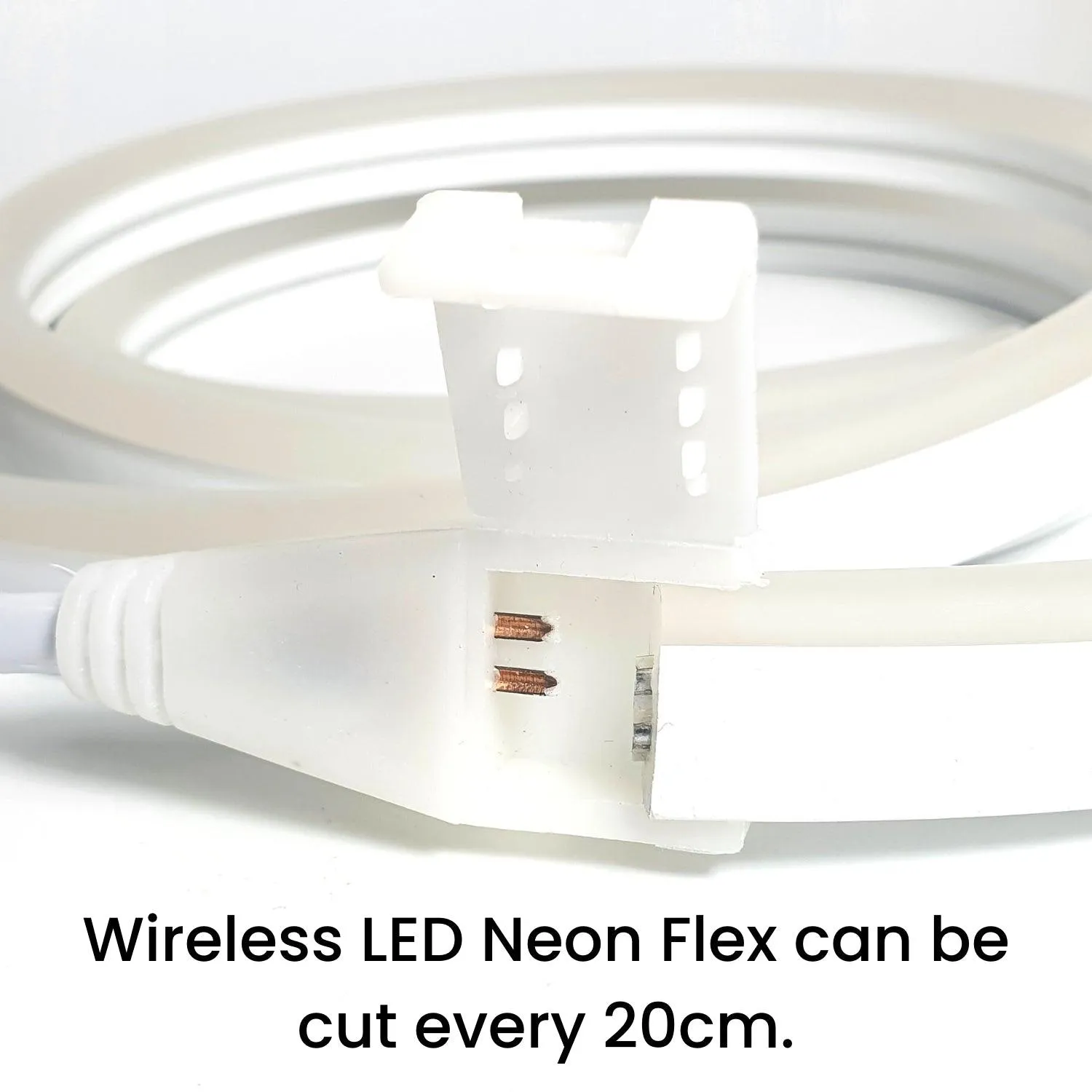 Cool White LED Neon Flex Wireless 8x16mm 120LEDs/m 220V 240V IP65 Waterproof with UK Plug