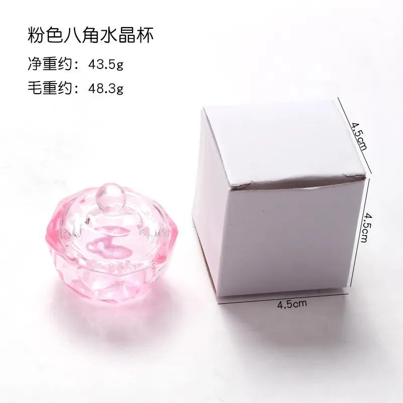 Crystal Glass Nail Cup Set: Stylish Nail Art Tool for Acrylic Powder