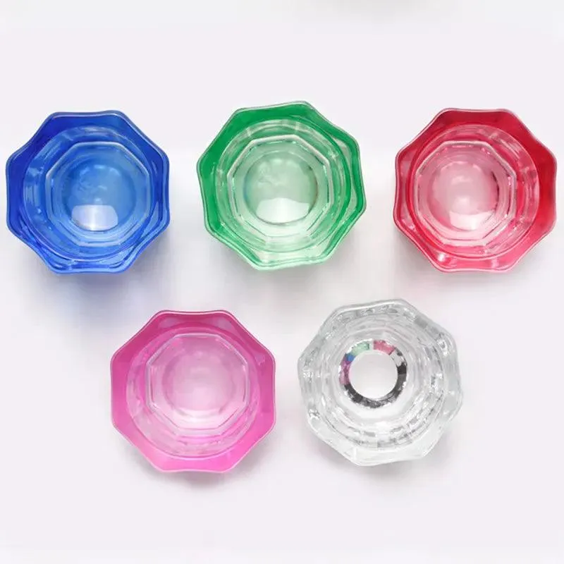 Crystal Glass Nail Cup Set: Stylish Nail Art Tool for Acrylic Powder