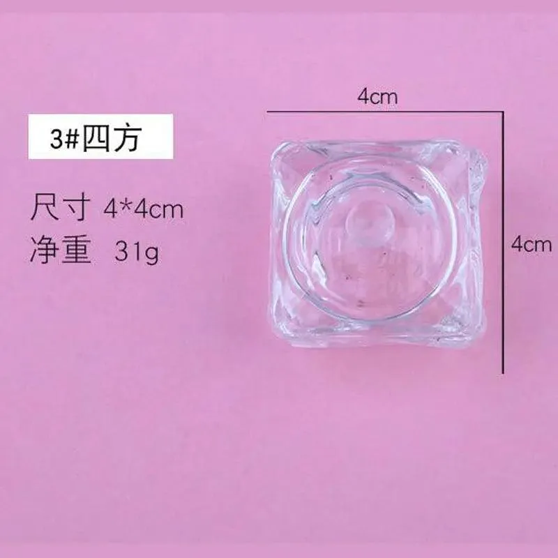 Crystal Glass Nail Cup Set: Stylish Nail Art Tool for Acrylic Powder