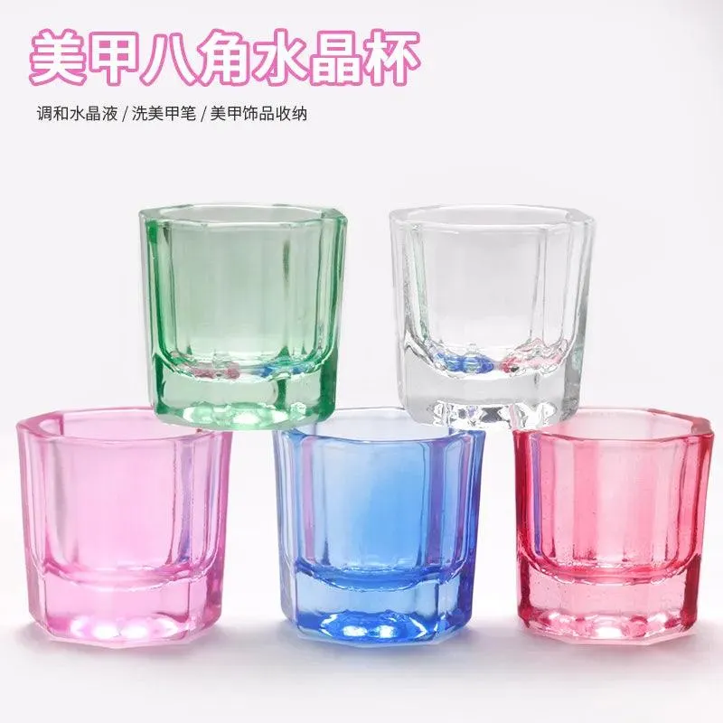 Crystal Glass Nail Cup Set: Stylish Nail Art Tool for Acrylic Powder