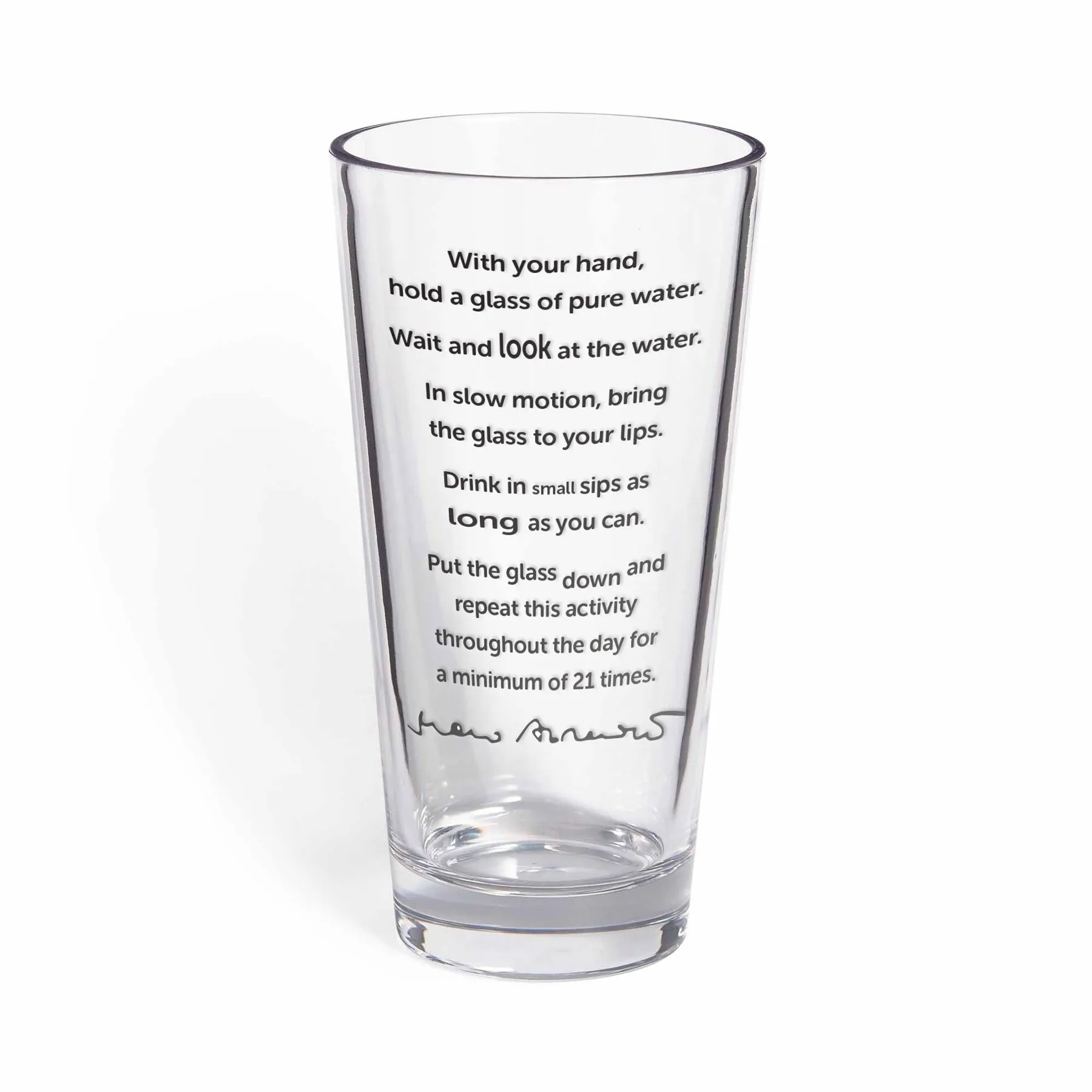 Drinking Water Glass by Marina Abramovic x Third Drawer Down