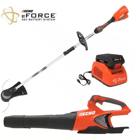 ECHO eFORCE 56-Volt String Trimmer - Blower Combo Kit w/ 2.5Ah Battery & Charger | DCP-BVRVS1B