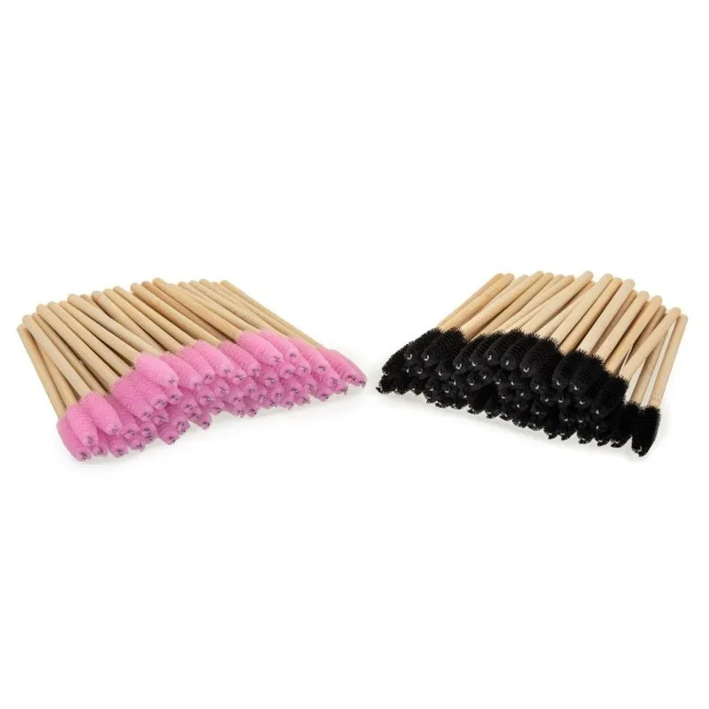 Eco-Friendly Bamboo Mascara Wands/Spoolies - Pink (50/250/500pcs)