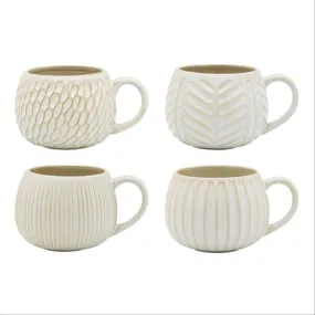 Ecology Fossil Set Of 4 330ml Mugs - Chalk