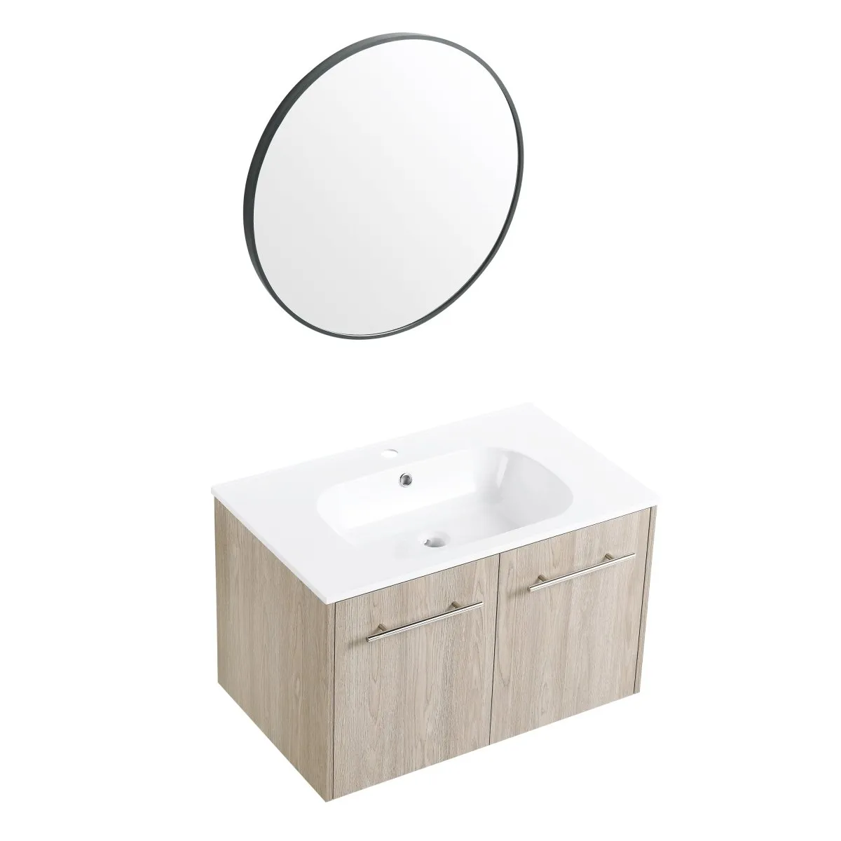 ExBrite 30 Inch Wall Mounted Bathroom Vanity,Wooden With Livingroom