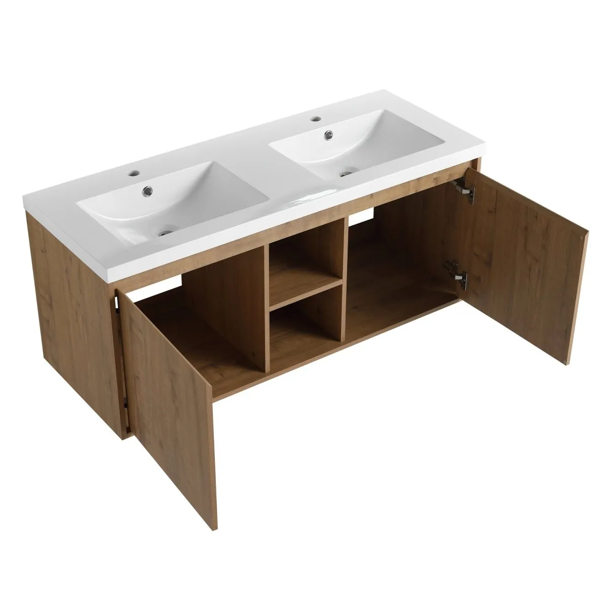 ExBrite 48"  Wall Mounted Bathroom Vanity With Double Sink, Soft Closing Door Hinge