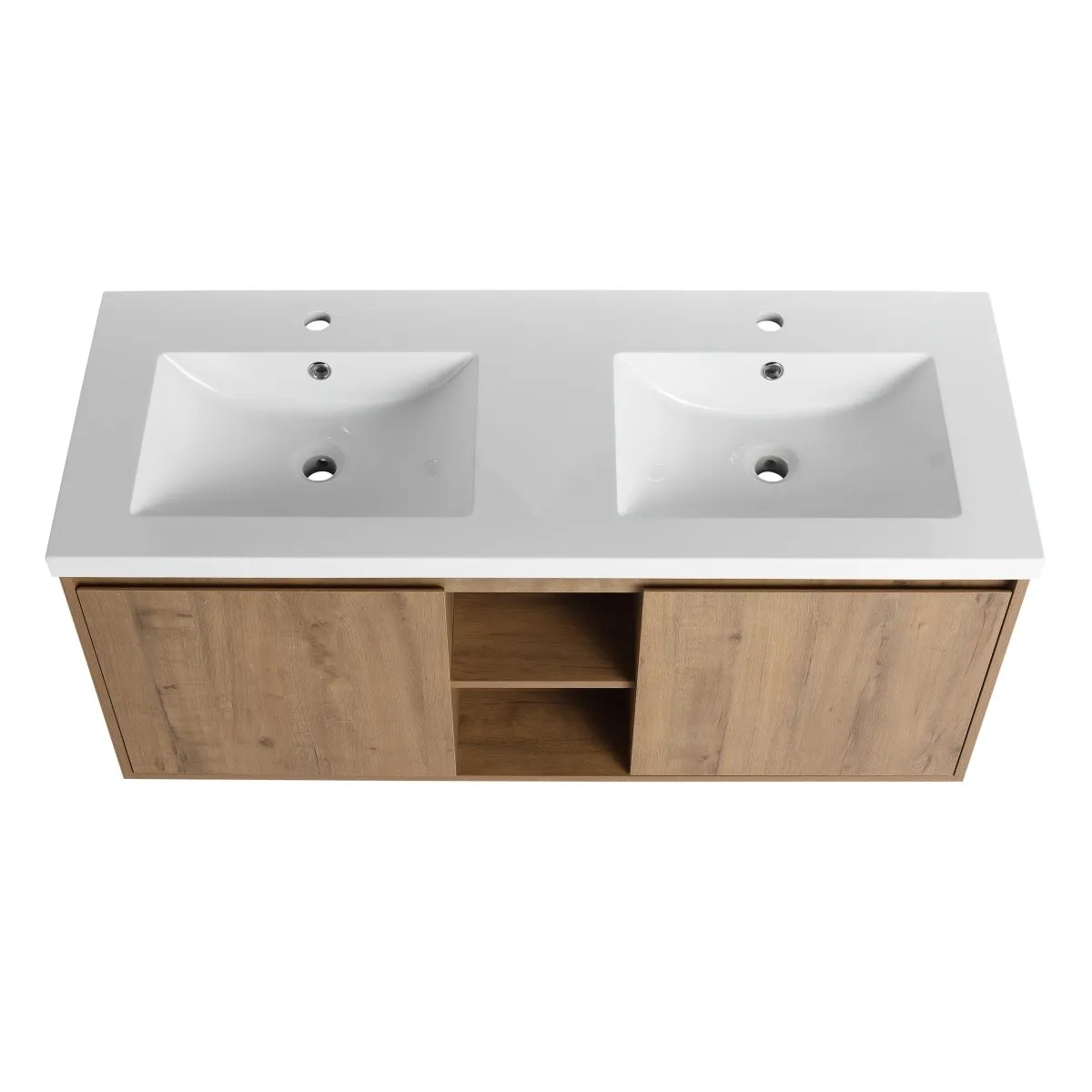 ExBrite 48"  Wall Mounted Bathroom Vanity With Double Sink, Soft Closing Door Hinge