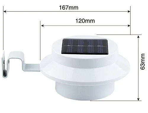 FALOVE 8 Pack Deal Outdoor Solar Gutter LED Lights - White Sun Power Smart Solar Gutter Night Utility Security Light