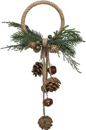 Festive Christmas Pinecone Doorknob Hanger - 10" x 15" x 3"