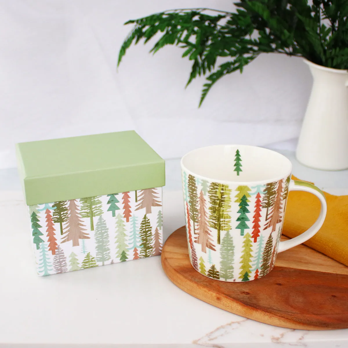 Festive Trees Holiday Mug (with Gift Box)