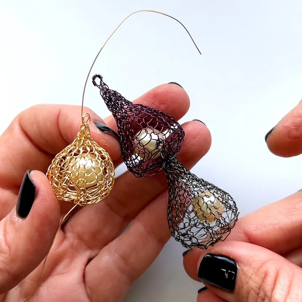 Fun and quick drop earrings VIDEO instructions using the YoolaKnitter