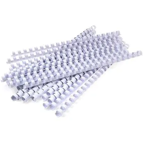 Gbc Plastic Binding Comb Round 21 Loop 6Mm A4 White Pack 25