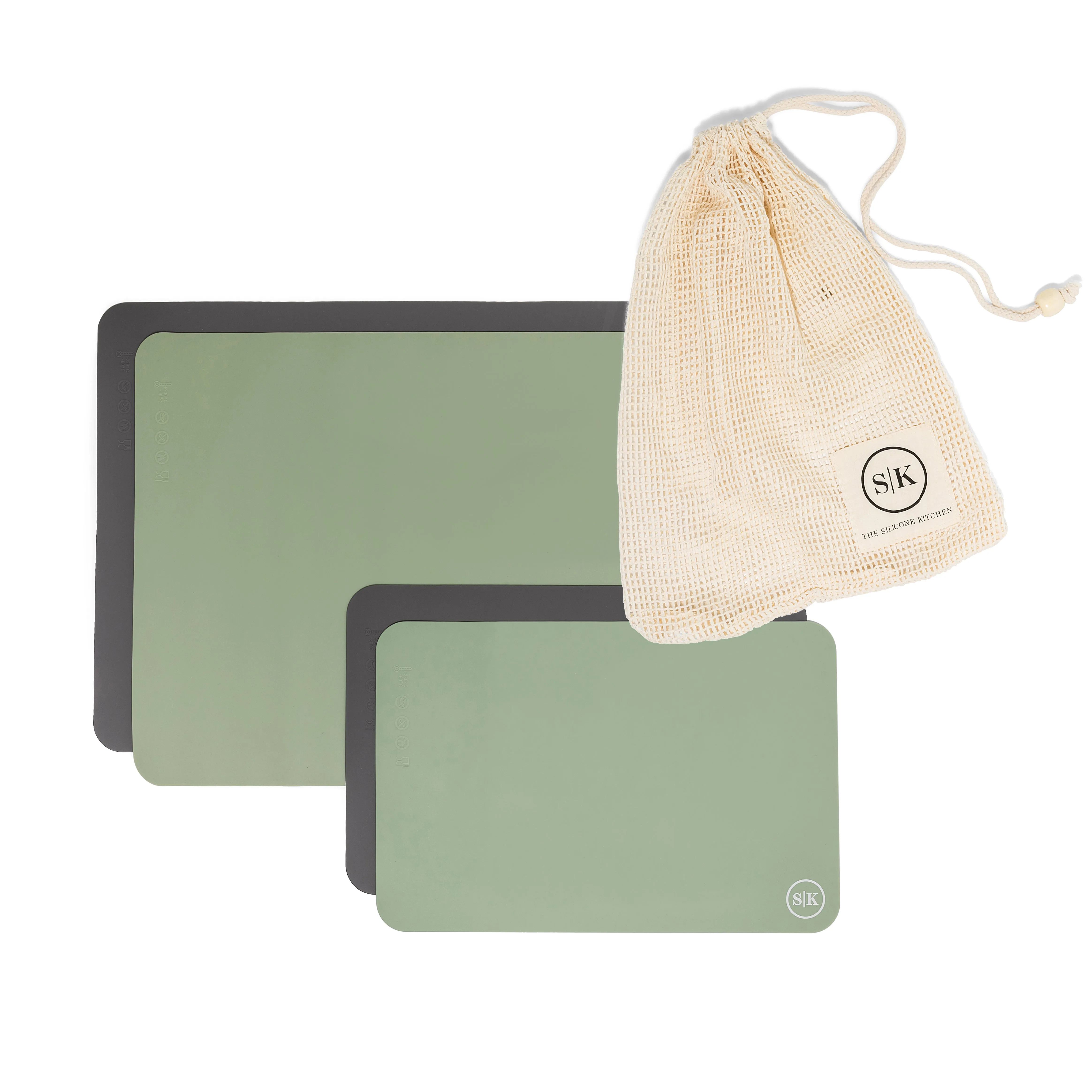 Gift Bundle | Silicone Baking Mats | Sage Green & Gray