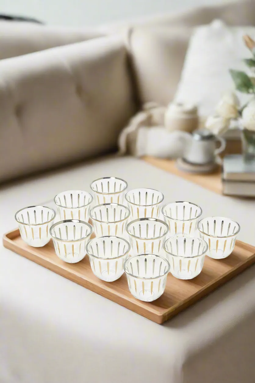 Gold Glass Cawa Cup (12 Piece)