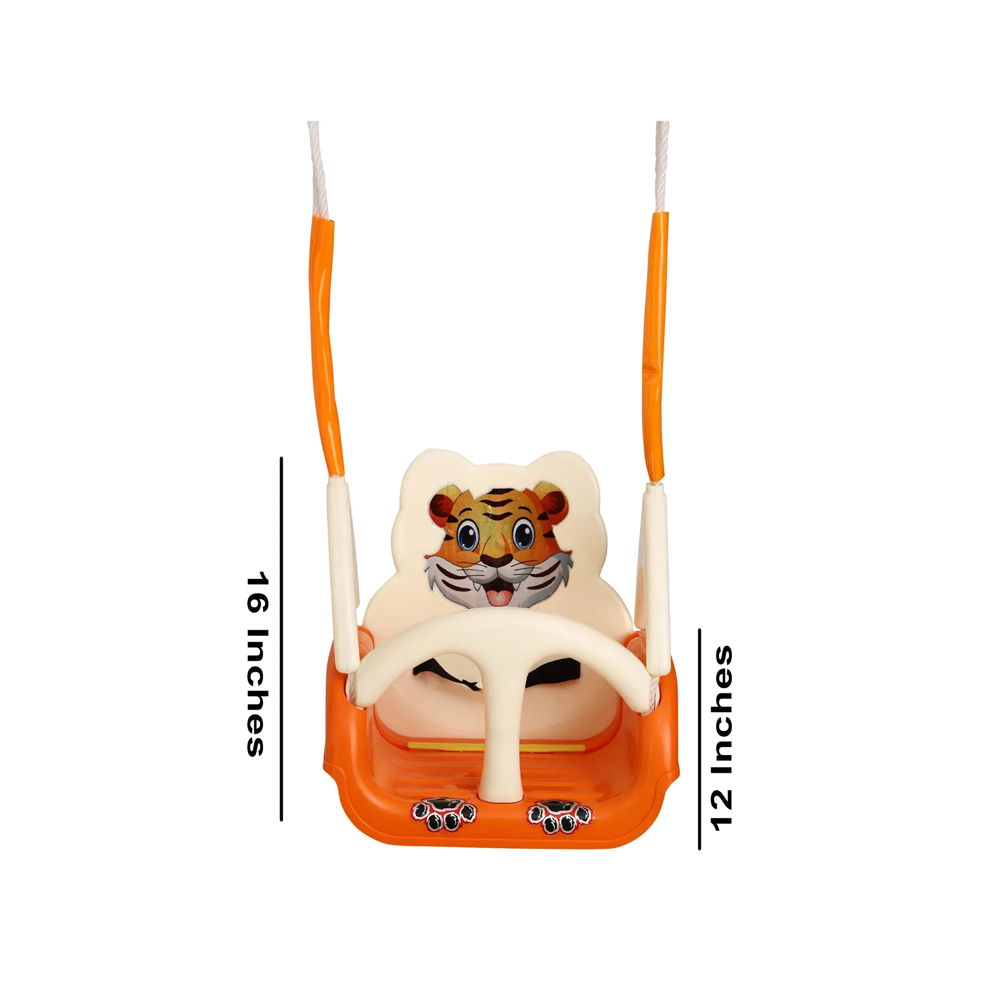 Goyal's Plastic Baby Musical Swing With 4 Stages Multiple Age Settings, 9 Months- 6 Years- (Orange), 39 Centimeters