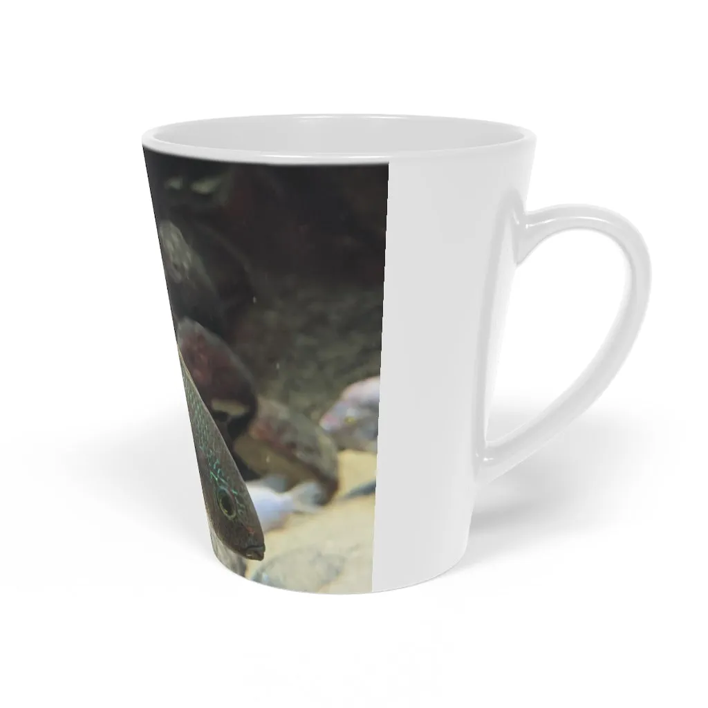 Grey and Orange Fish Latte Mug, 12oz