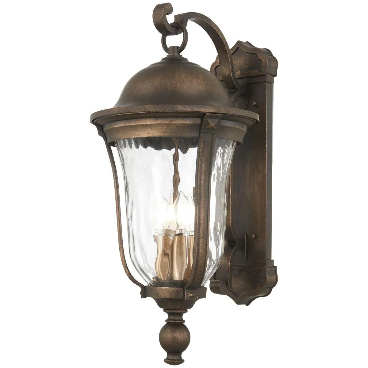 Havenwood 27 in. 4 Lights Outdoor Wall Lantern Bronze & Silver Finish