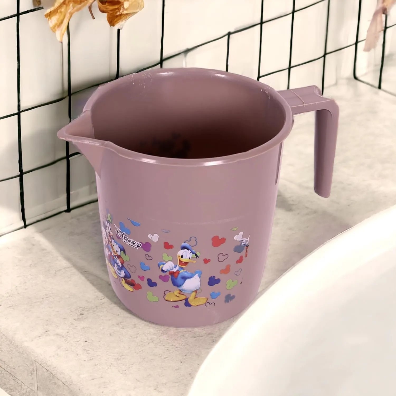 Heart Home Disney Team Bathroom Mug | Plastic Bath Mug for Bathroom | Mug for Bathroom | Mug for Toilet | Washroom Jug | 111 Bath Mug | 1 LTR | Pack of 4 | Multi