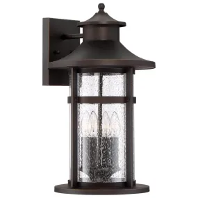 Highland Ridge 21 in. 4 Lights Outdoor Wall Lantern Oil Rubbed Bronze & Gold Finish