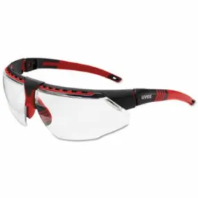 Honeywell Uvex-  Avatar Eyewear, Clear Lens, Anti-Fog, Red Frame