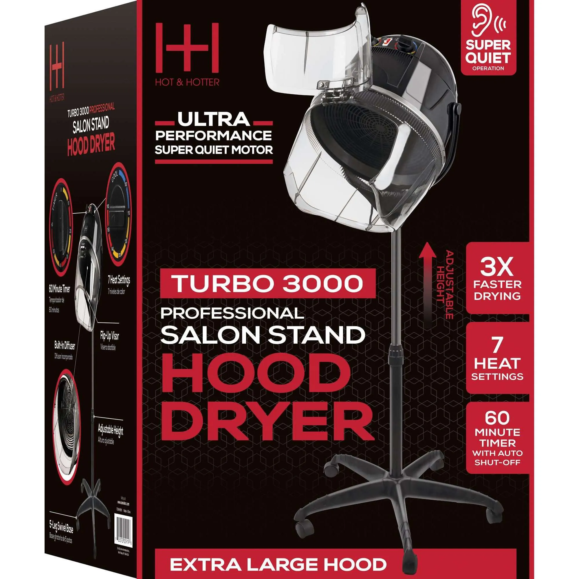 Hot & Hotter Turbo 3000 Professional Salon Hood Dryer