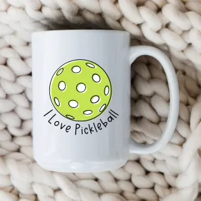 I Love Pickleball Mug Pickleball Coffee Cup