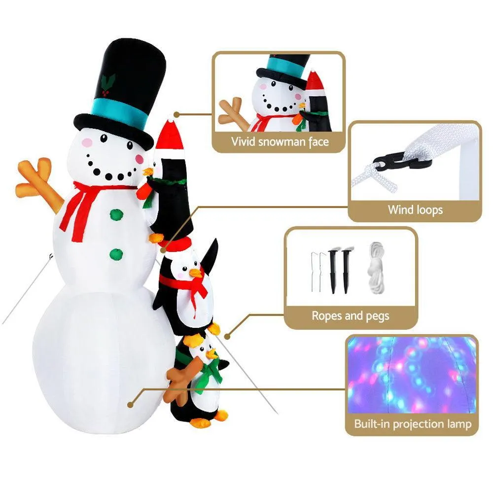 Jingle Jollys 2.4M Christmas Inflatable Snowman Xmas Lights Outdoor Decorations