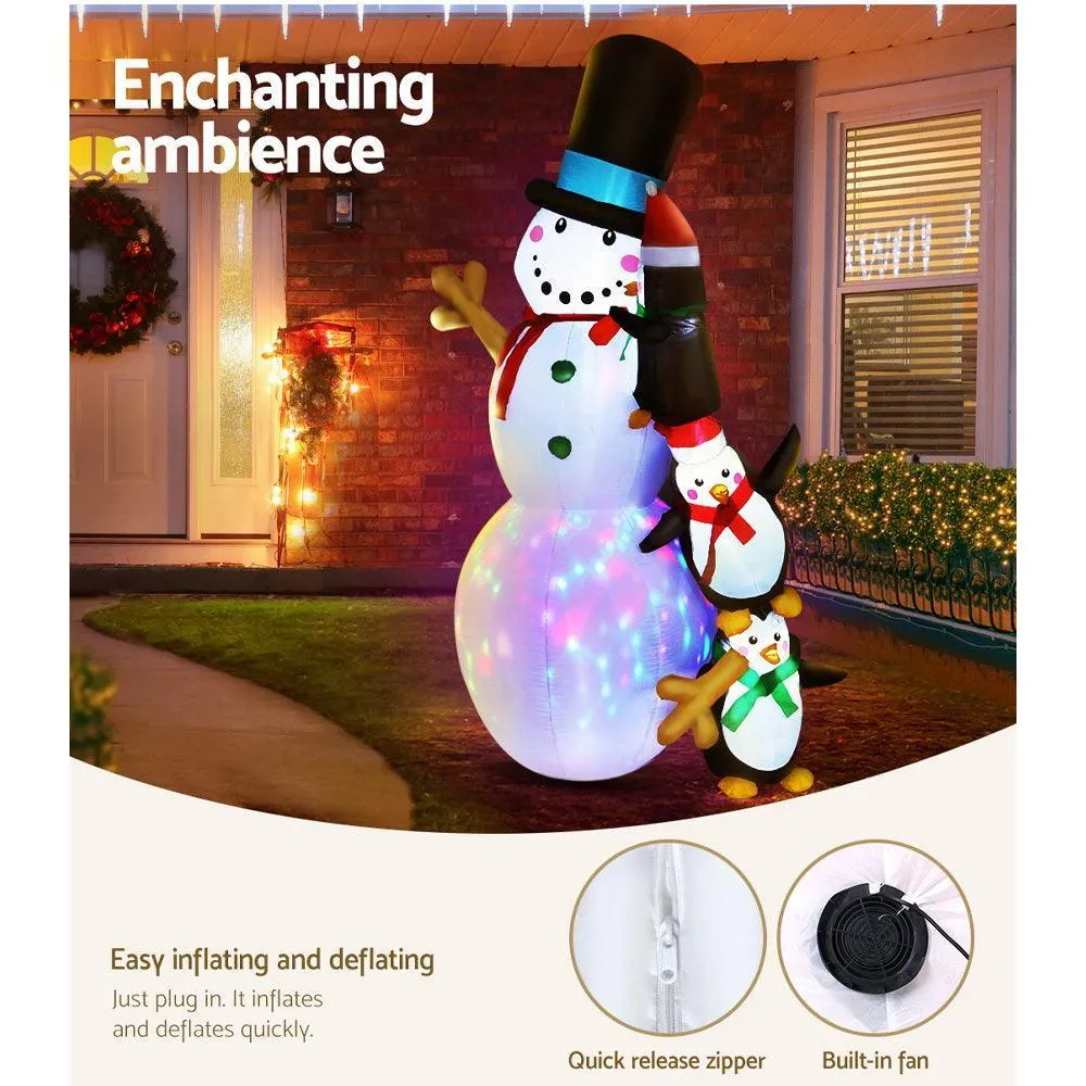 Jingle Jollys 2.4M Christmas Inflatable Snowman Xmas Lights Outdoor Decorations