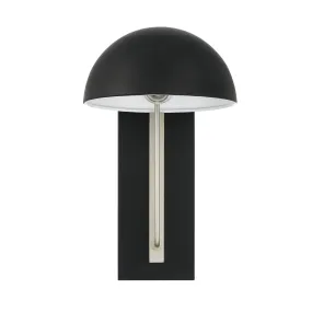 Kahn 1 Light Medium Outdoor Wall Lantern in Midnight/Satin Aluminum