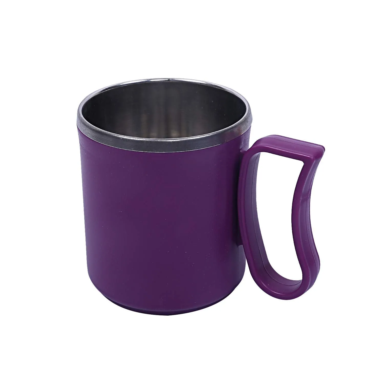 Kuber Industries 12 Pieces Stainless Steel Designer Coffee Mug 250 ML (Purple)-CTKTC21652