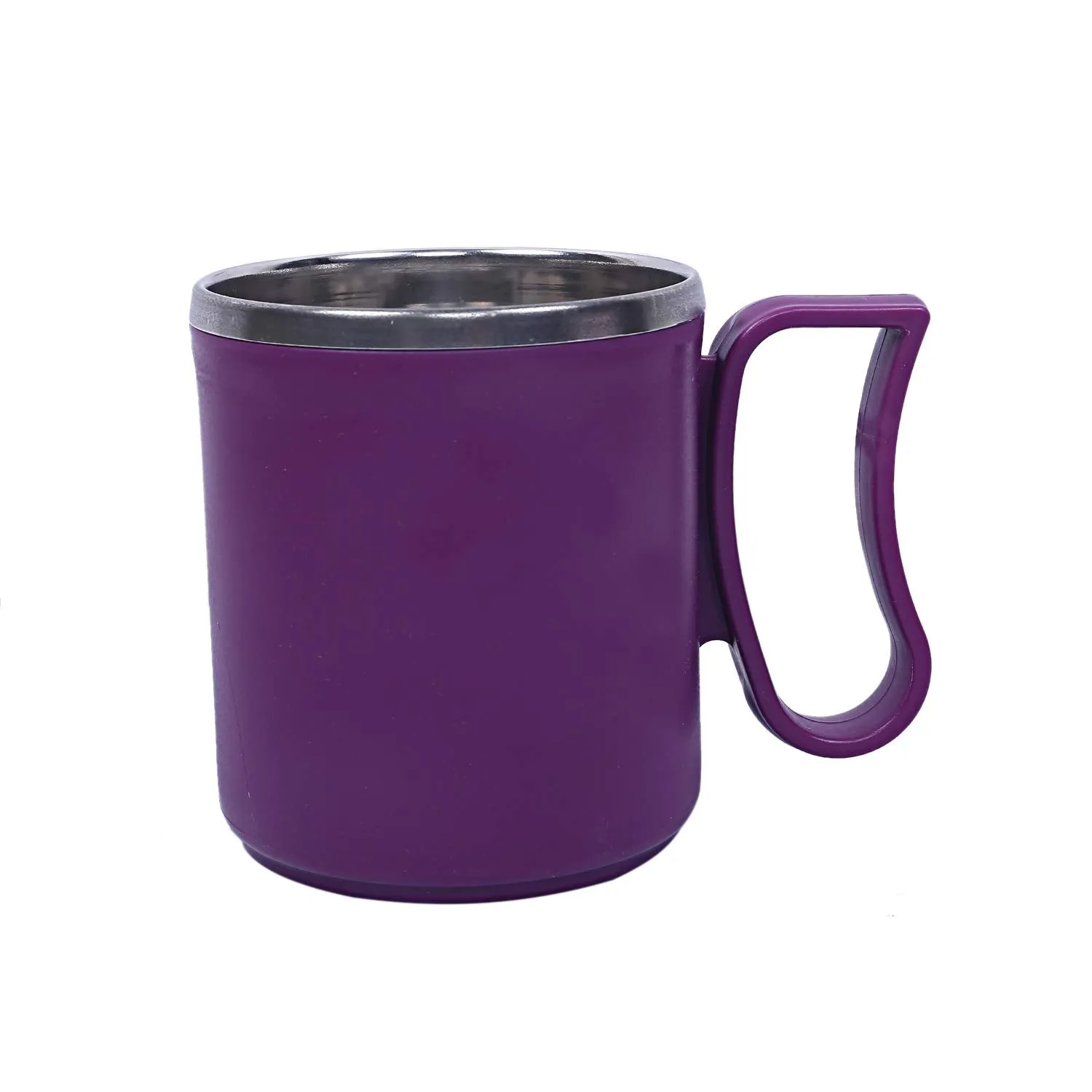 Kuber Industries 12 Pieces Stainless Steel Designer Coffee Mug 250 ML (Purple)-CTKTC21652