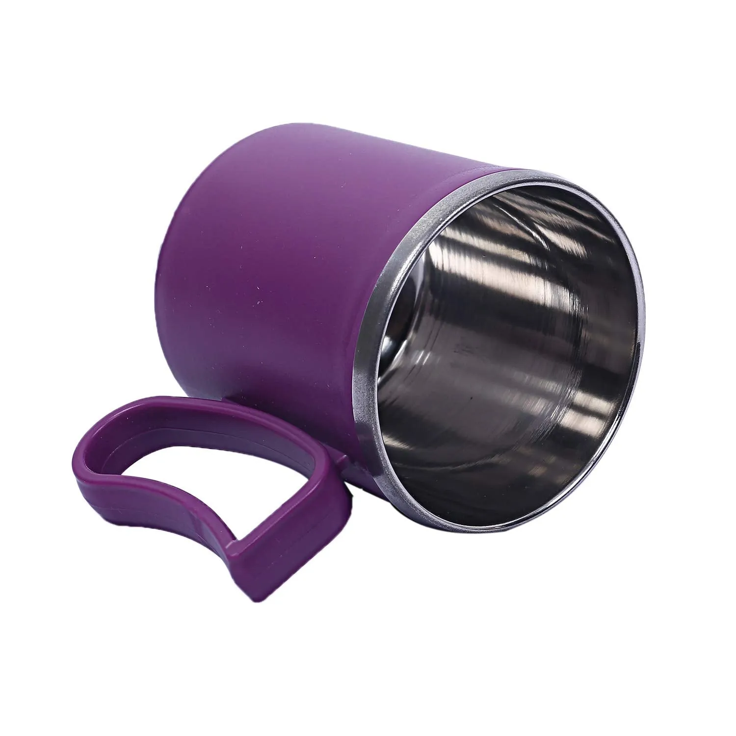 Kuber Industries 12 Pieces Stainless Steel Designer Coffee Mug 250 ML (Purple)-CTKTC21652