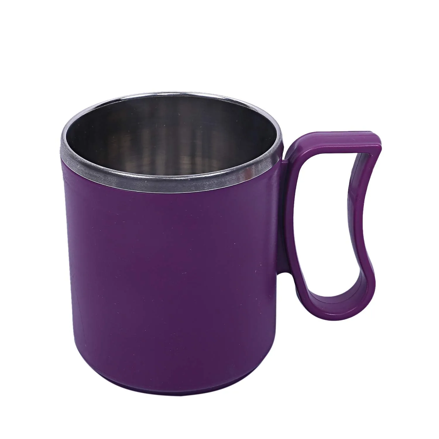 Kuber Industries 12 Pieces Stainless Steel Designer Coffee Mug 250 ML (Purple)-CTKTC21652