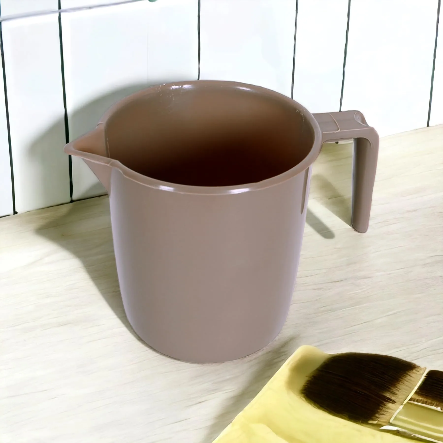 Kuber Industries Bathroom Mug | Plastic Bath Mug for Bathroom | Bath Mug | Mug for Bathroom | Mug for Toilet | Washroom Jug | 111 Bath Mug | 1 LTR | Pack of 6 | Brown