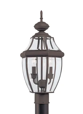 Lancaster Collection - Two Light Outdoor Post Lantern | Finish: Antique Bronze - 8229-71