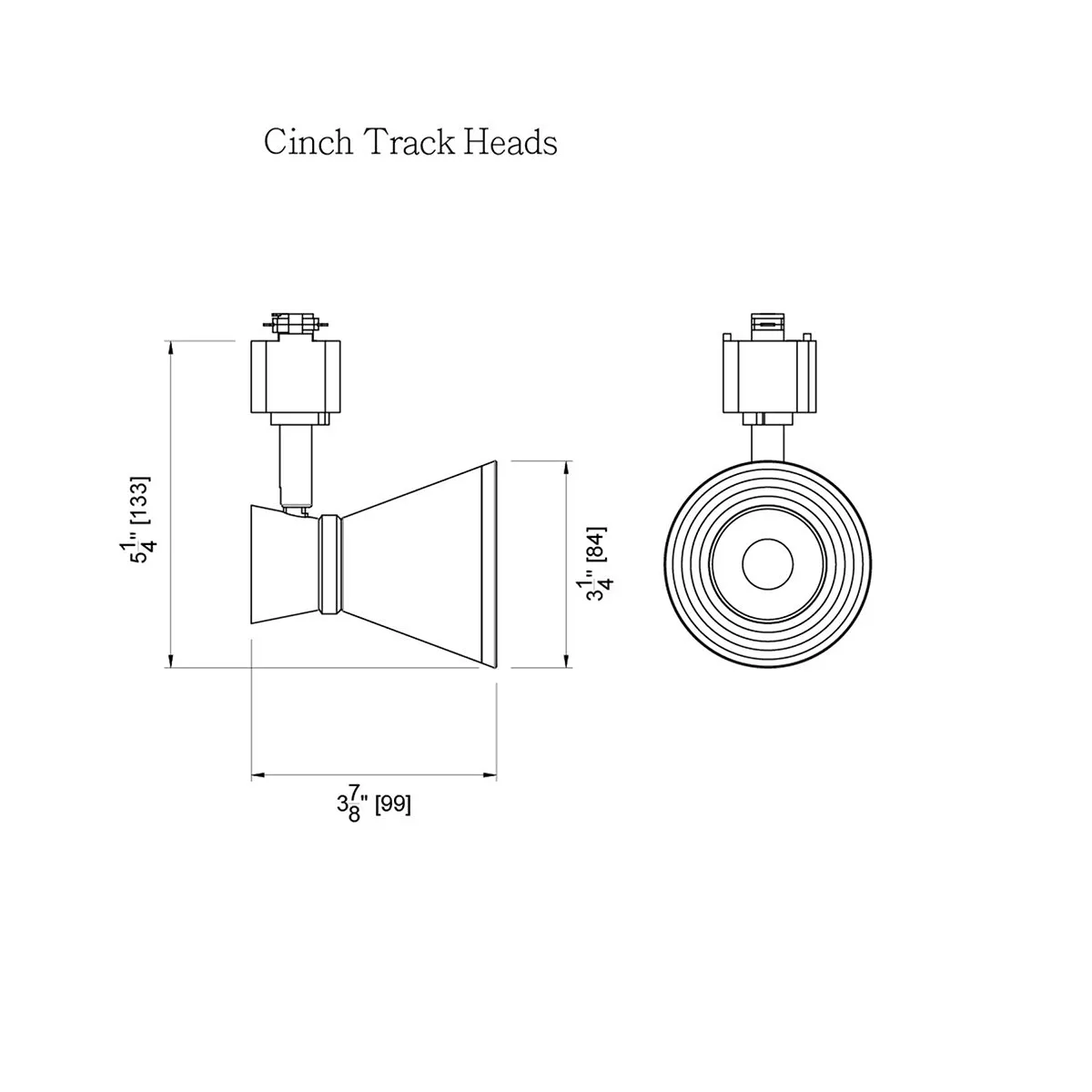 LED Cinch Halo Track Head 12W 1000 Lumens 3000K, 24°, Black