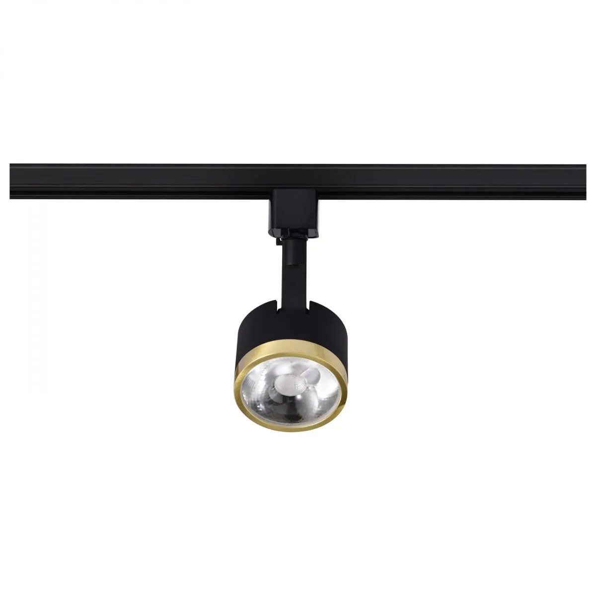 LED Round Halo Track Head 12W 1000 Lumens 3000K, 24°, Black and Brass