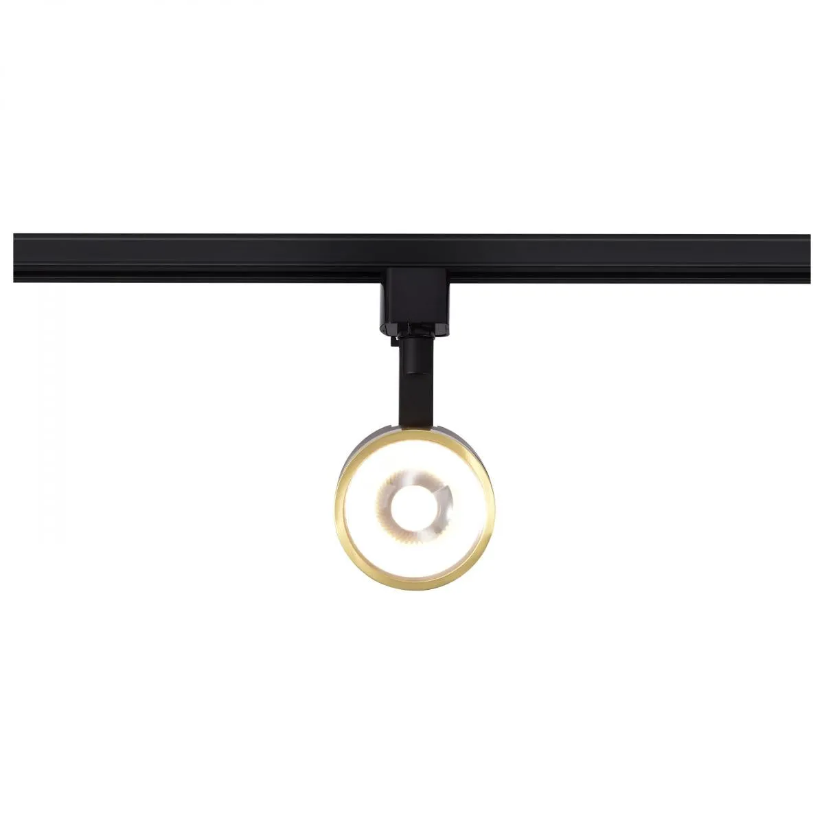 LED Round Halo Track Head 12W 1000 Lumens 3000K, 24°, Black and Brass